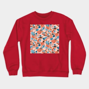 Orange and Blue Solid Shapes Crewneck Sweatshirt